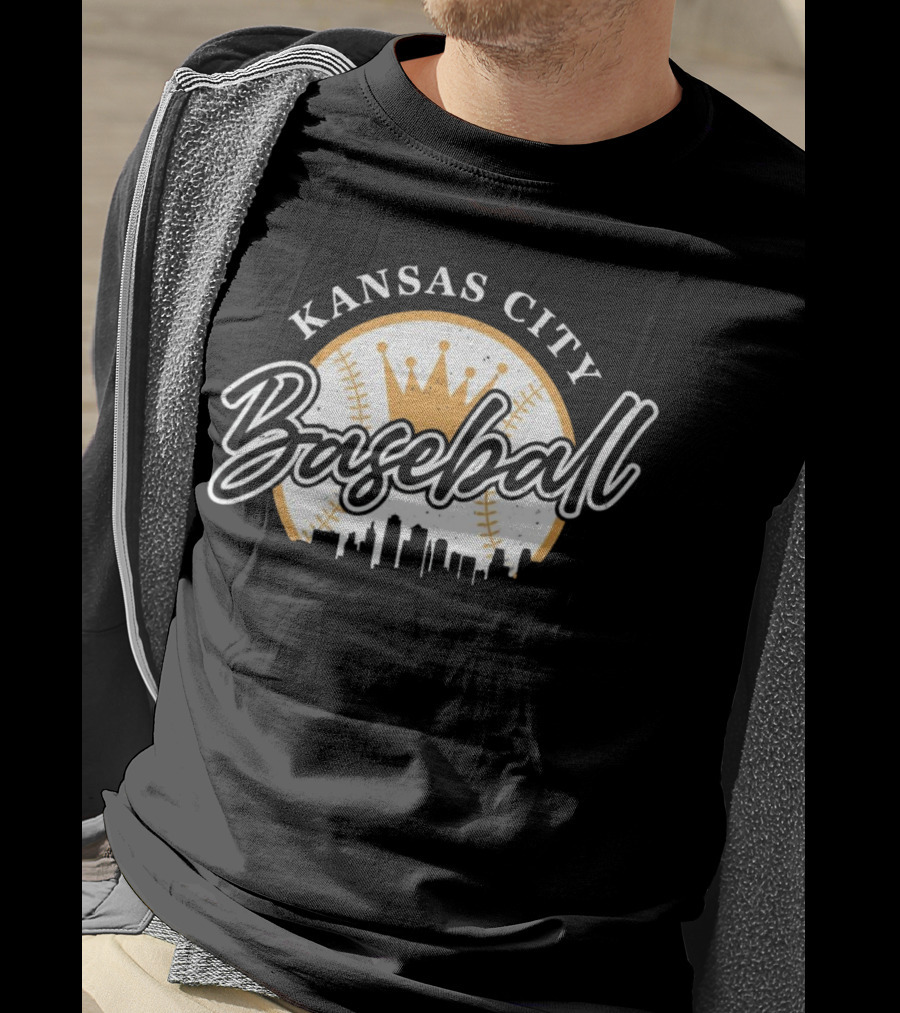 Kansas City Baseball Crown Skyline T-Shirt