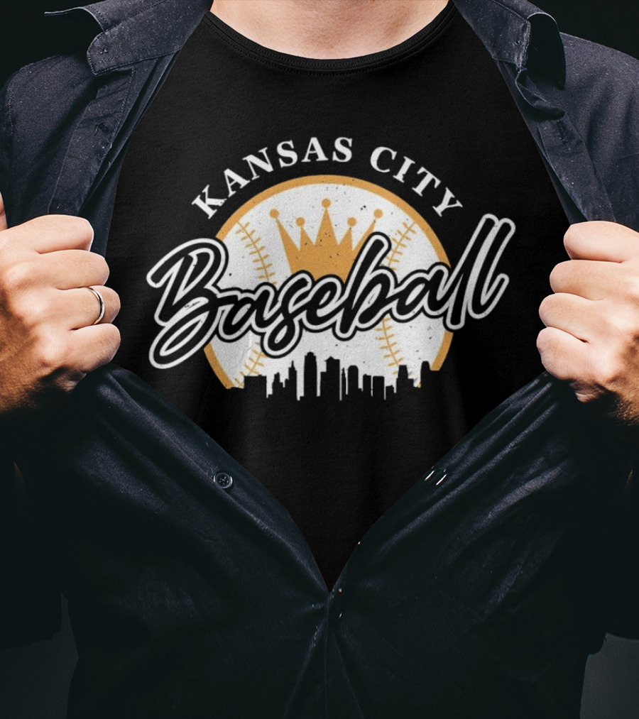 Kansas City Baseball Crown Skyline T-Shirt