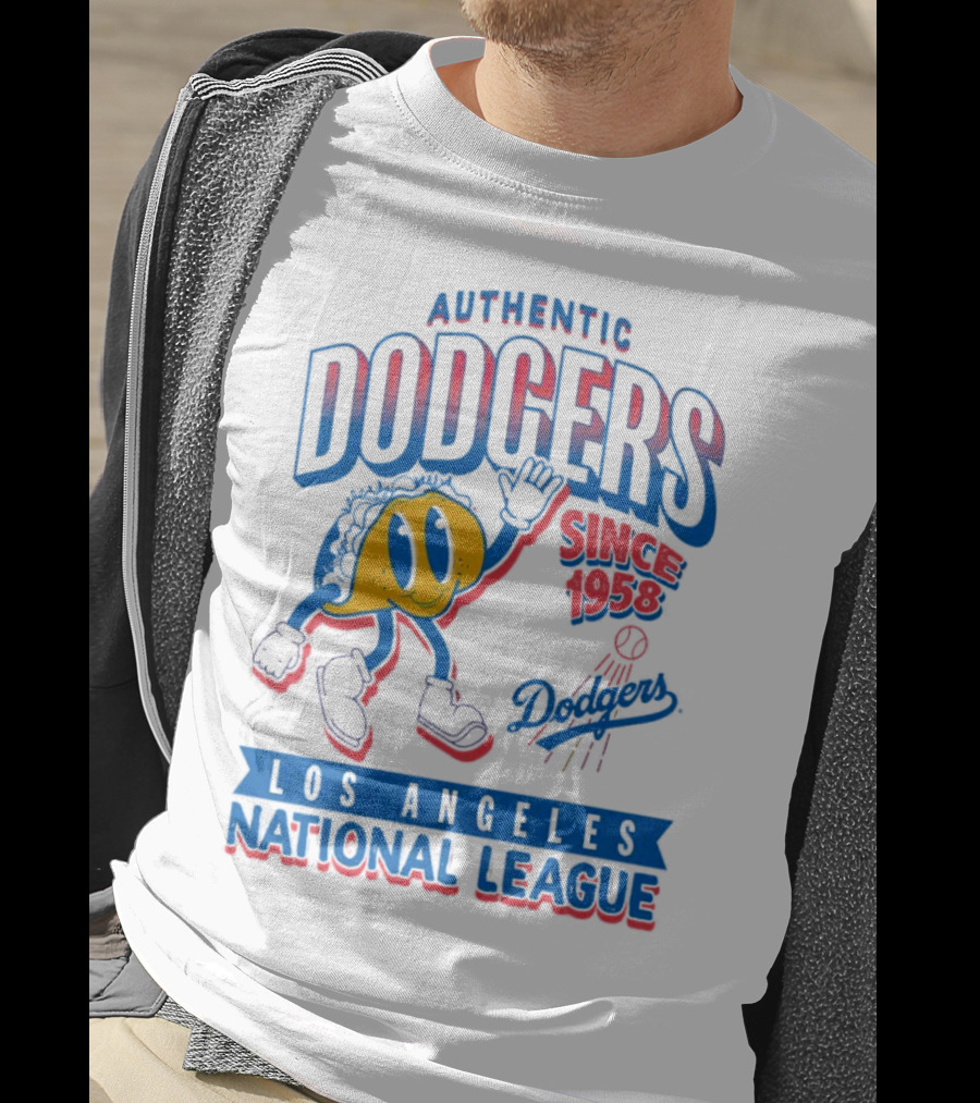 Authentic Dodgers Los Angeles Since 1958 National League Dodgers T-Shirt