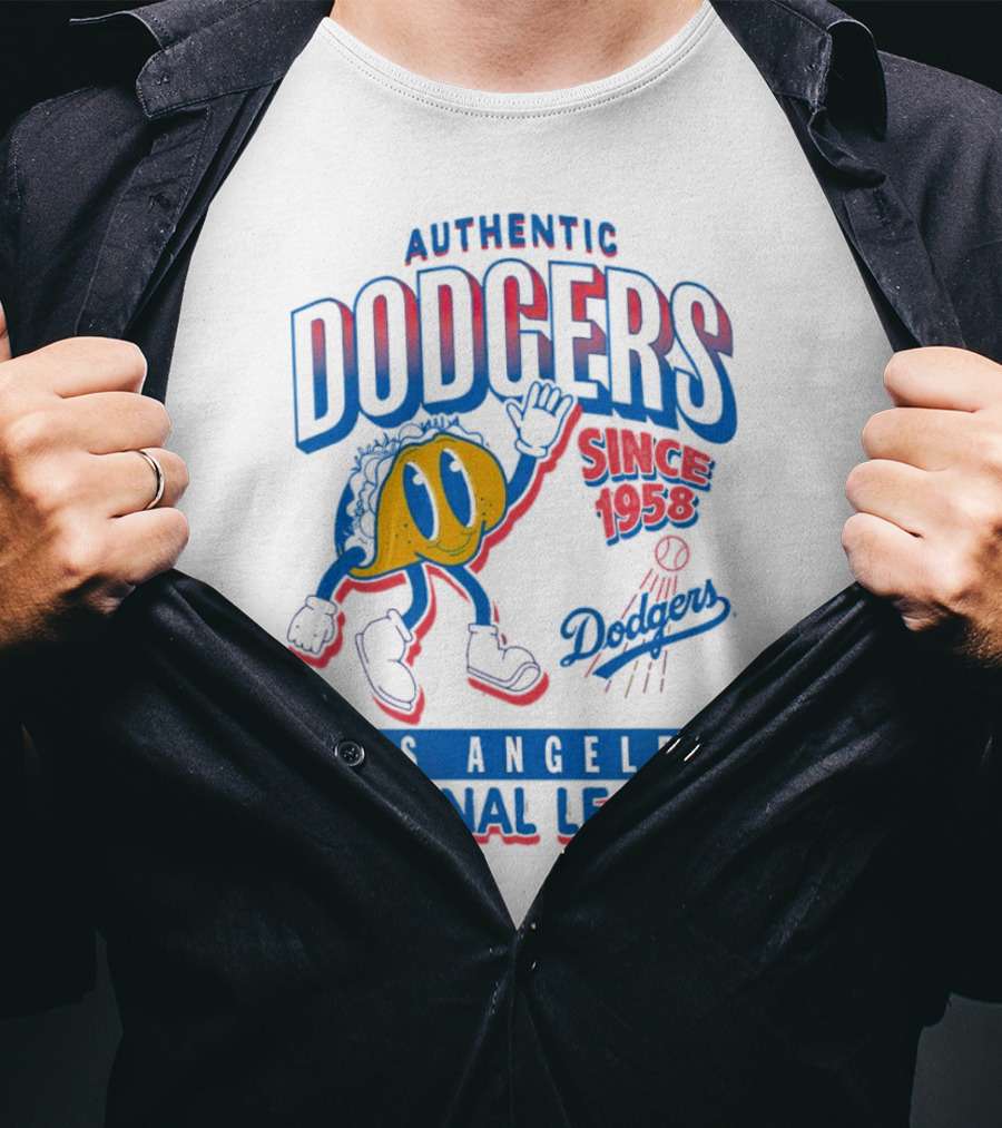 Authentic Dodgers Los Angeles Since 1958 National League Dodgers T-Shirt