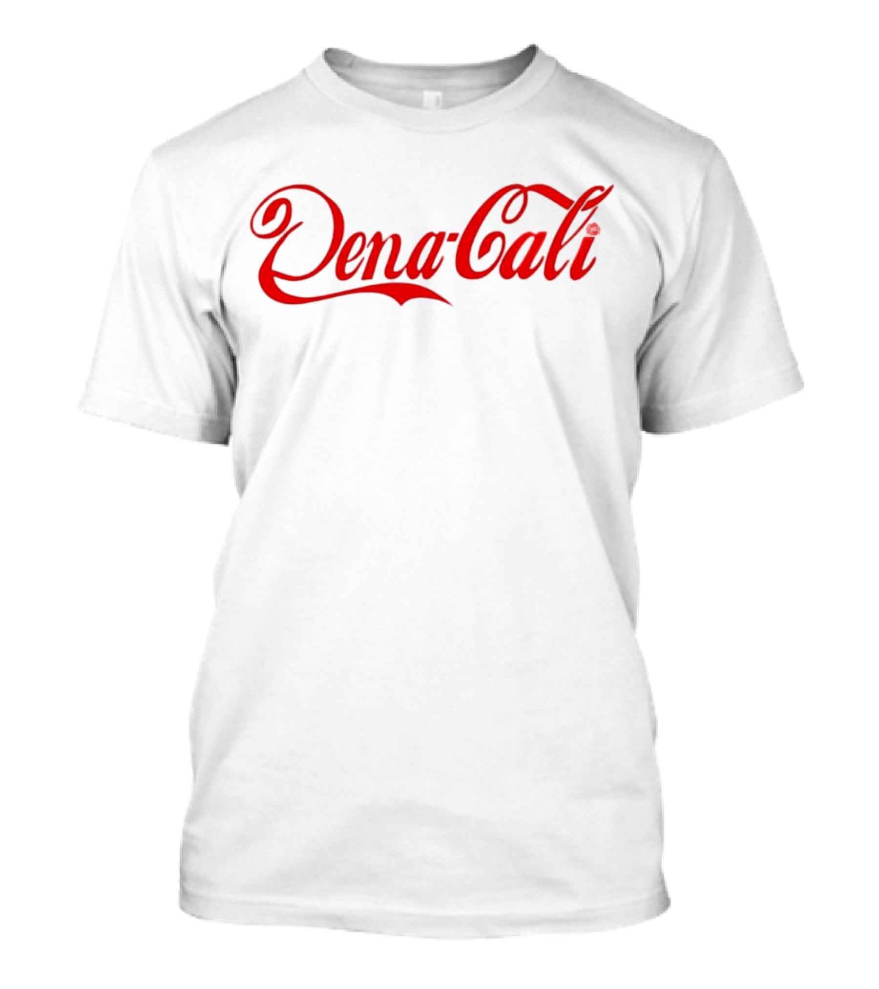 Dena Cali Script Style Text - Red T-Shirt