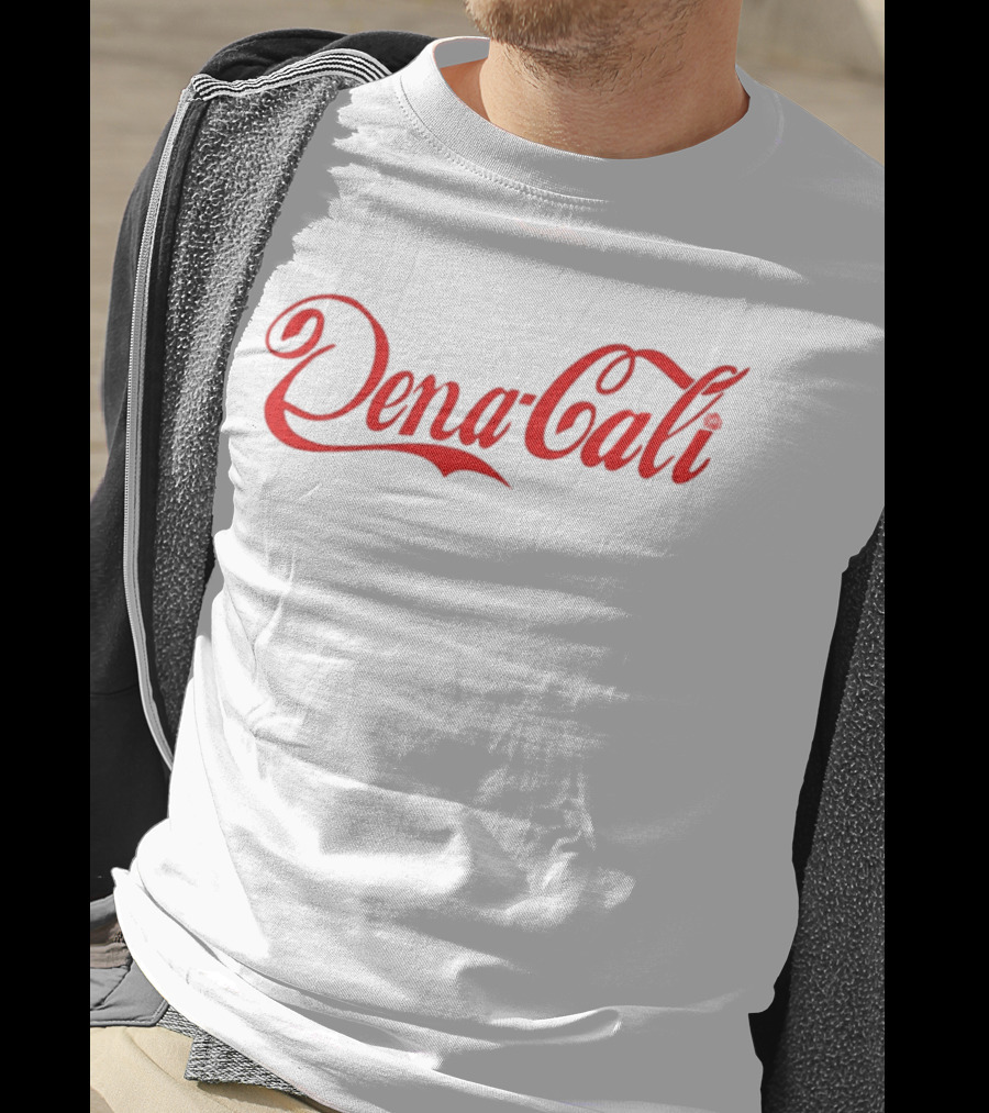Dena Cali Script Style Text - Red T-Shirt