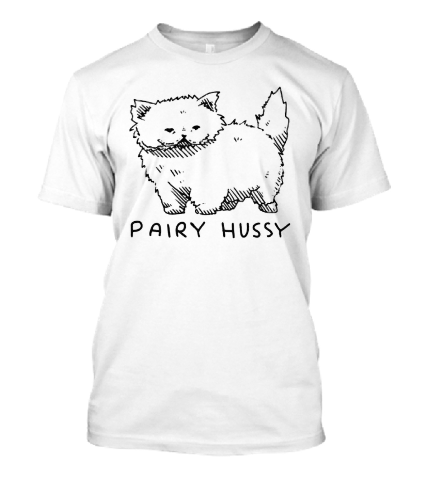 Pairy Hussy Cat Sketch T-Shirt