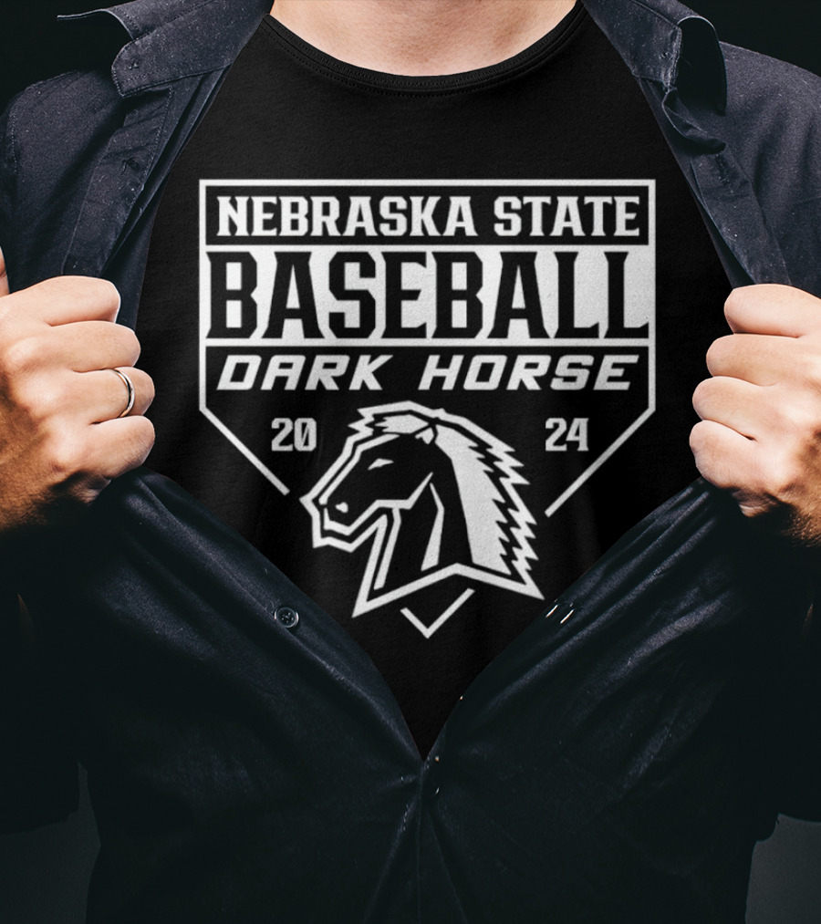 Nebraska State Baseball Dark Horse T-Shirt