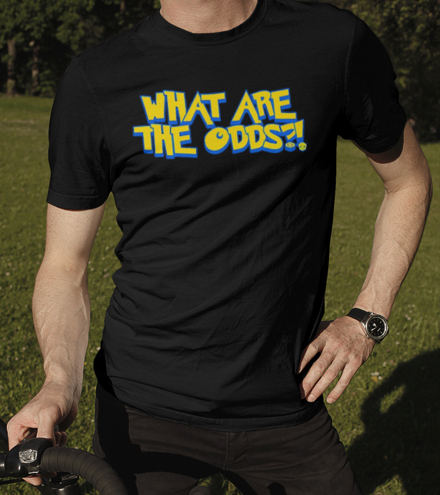 What Are The Odds Dice Playful Yellow Blue Typography T-Shirt