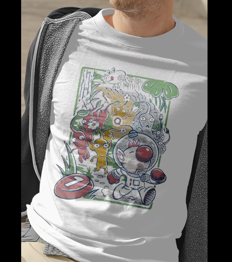 Captain Olimar And Colorful Pikmin Exploration Adventure T-Shirt