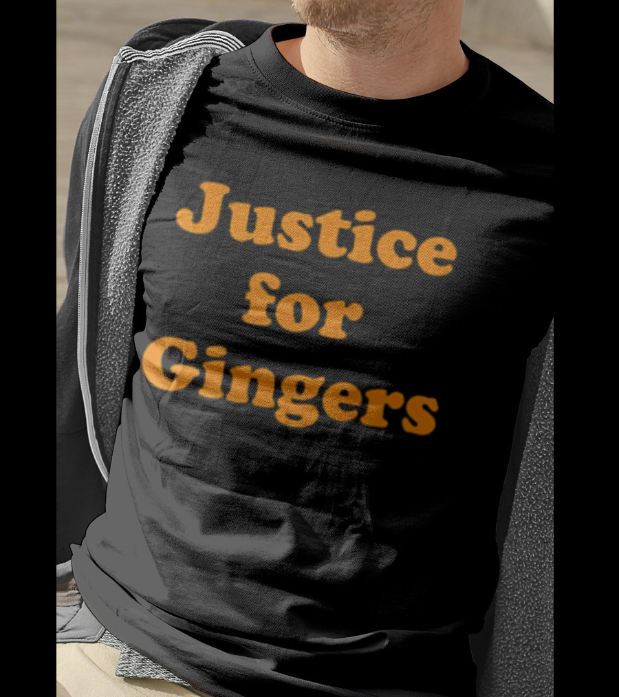 Justice For Gingers Advocacy Message Bold Orange Text T-Shirt
