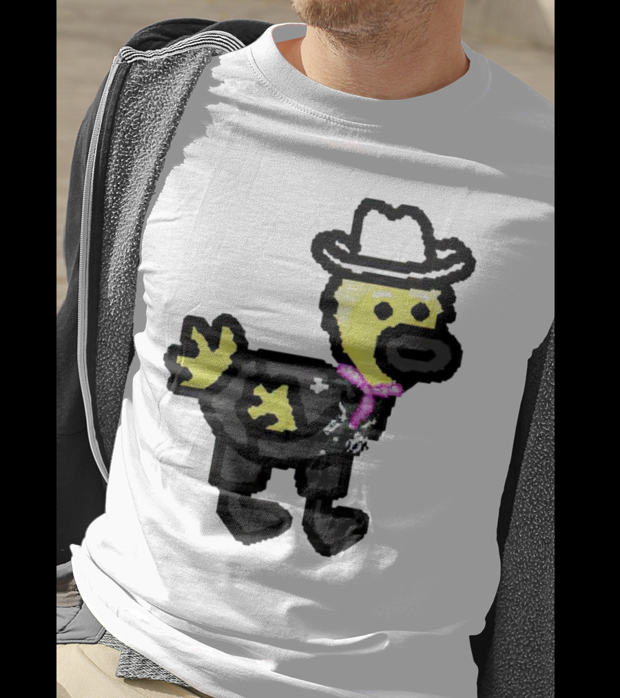 Ken Gosling Pixel Art Cowboy Duck With Hat And Scarf T-Shirt