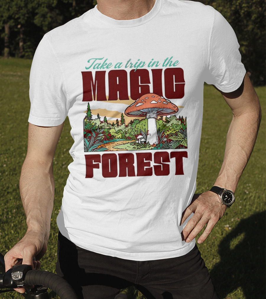 Take A Trip In The Magic Forest With Enchanted Mushroom Pathway T-Shirt