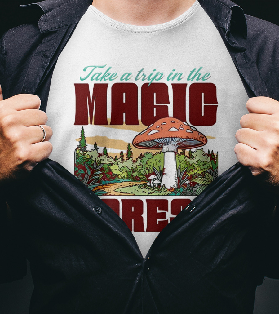 Take A Trip In The Magic Forest With Enchanted Mushroom Pathway T-Shirt