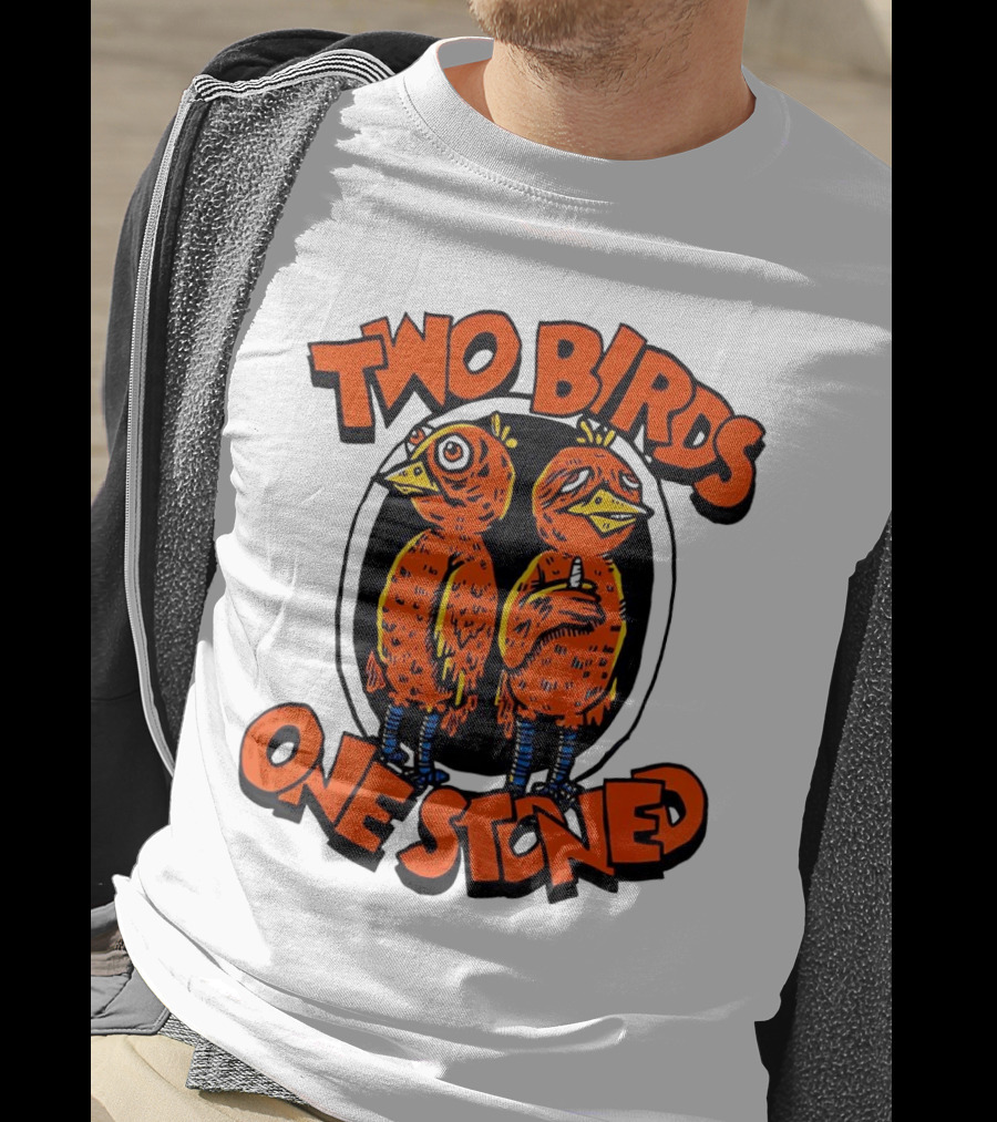 Two Birds One Stoned Psychedelic Chickens T-Shirt