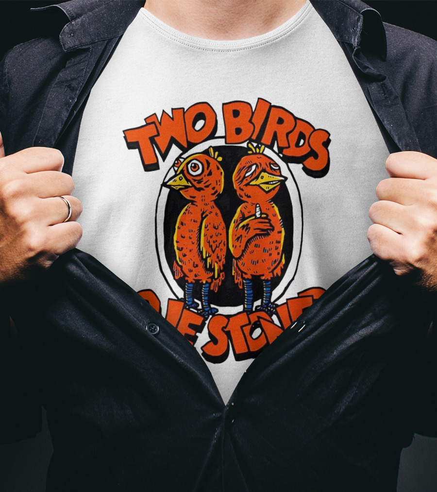 Two Birds One Stoned Psychedelic Chickens T-Shirt