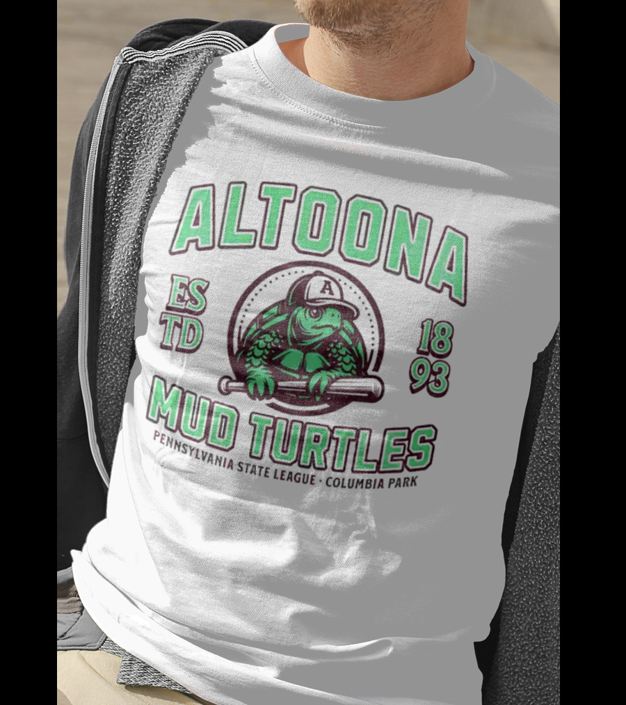 Altoona Mud Turtles Est 1893 Pennsy L A U Columbia Park Baseball T-Shirt