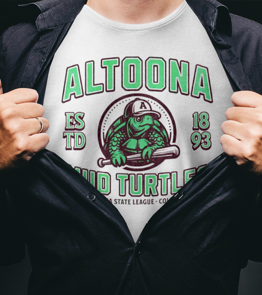 Altoona Mud Turtles Est 1893 Pennsy L A U Columbia Park Baseball T-Shirt