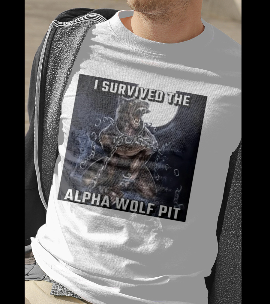 Survived The Alpha Wolf Pit Under Full Moon Chains T-Shirt