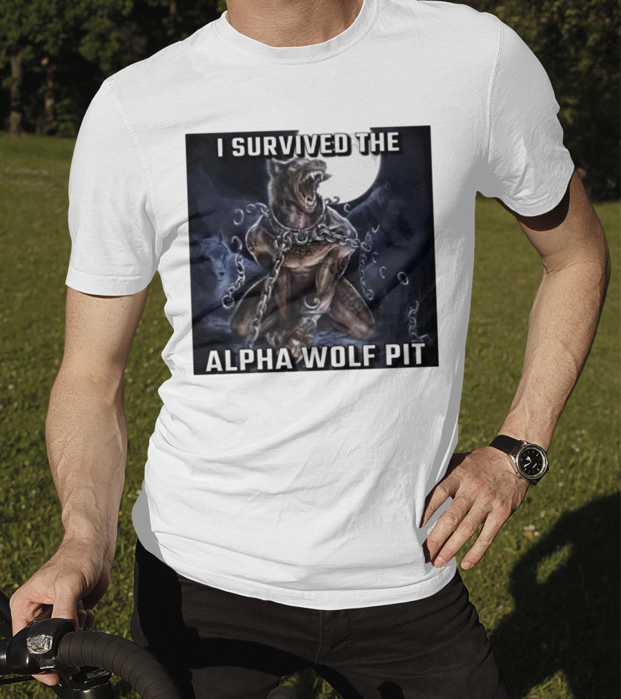 Survived The Alpha Wolf Pit Under Full Moon Chains T-Shirt
