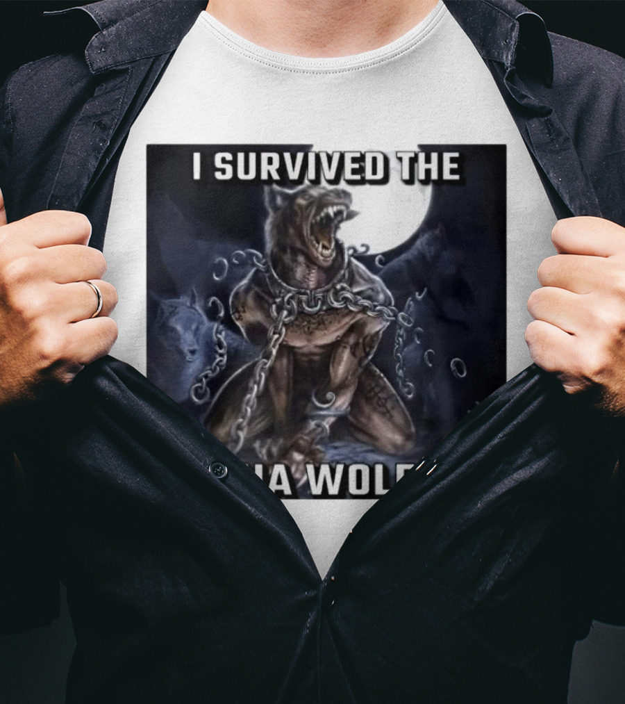 Survived The Alpha Wolf Pit Under Full Moon Chains T-Shirt