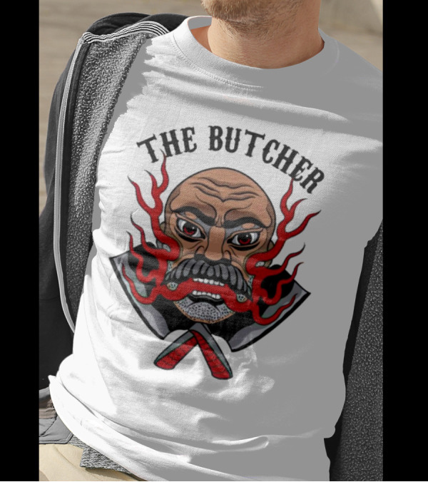 The Butcher Fiery Face With Crossed Cleavers T-Shirt