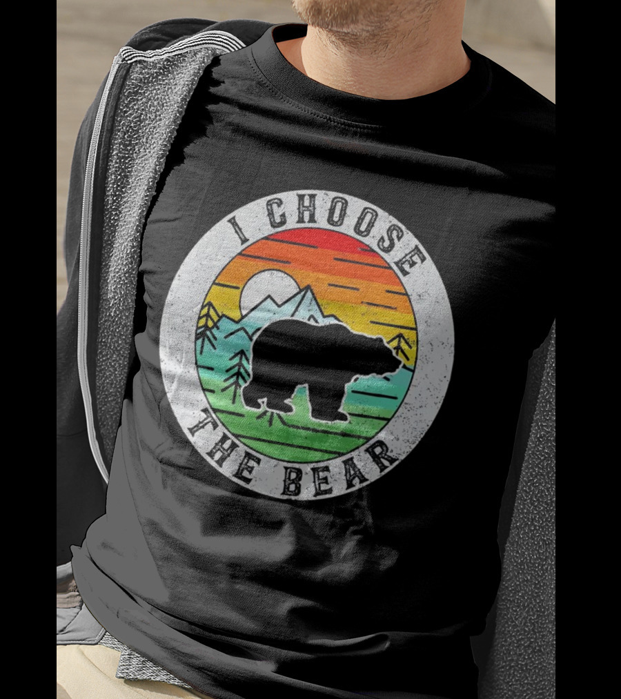 I Choose The Bear Vintage Sunset Mountains T-Shirt