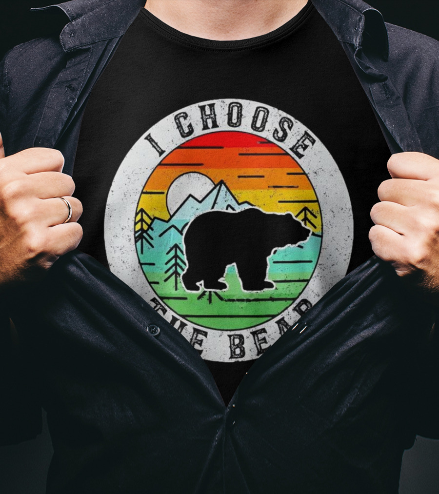 I Choose The Bear Vintage Sunset Mountains T-Shirt