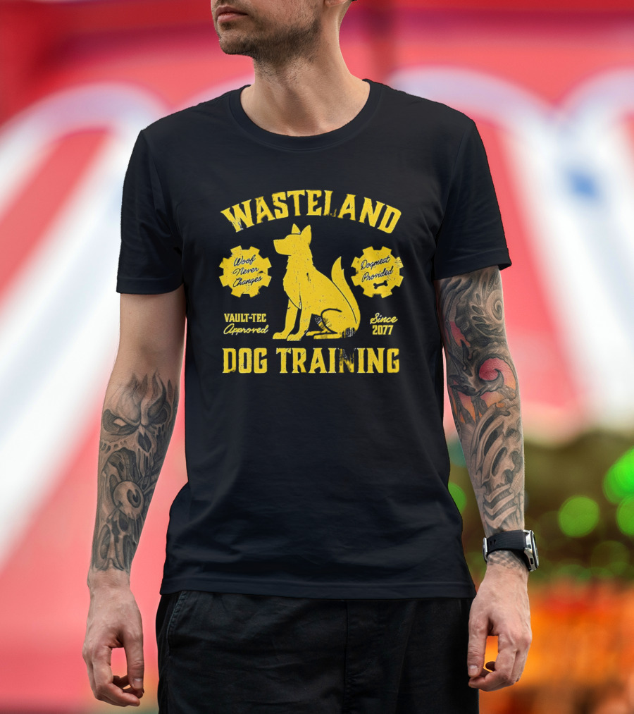 Wasteland Dog Training Woof Never Changes Dogmeat Provided Vault-Tec Approved Since 2077 T-Shirt