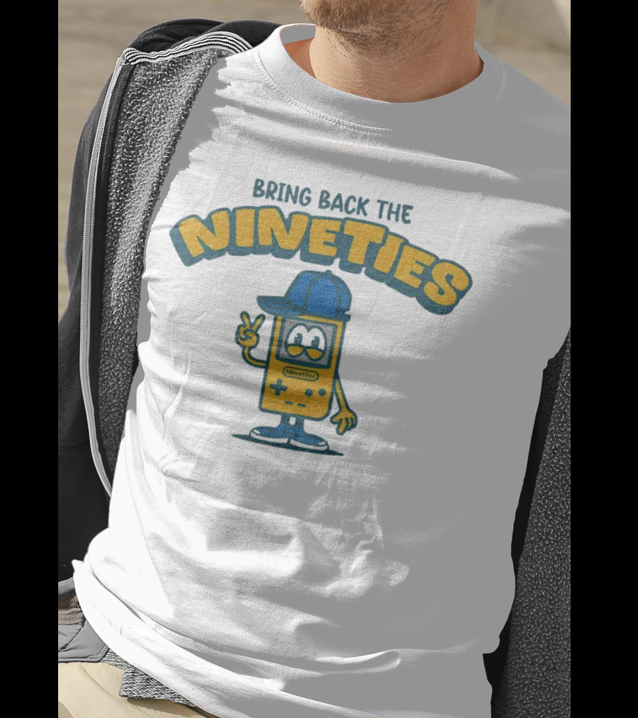 Bring Back The Nineties Nostalgia Cartoon Game Console With Cap T-Shirt