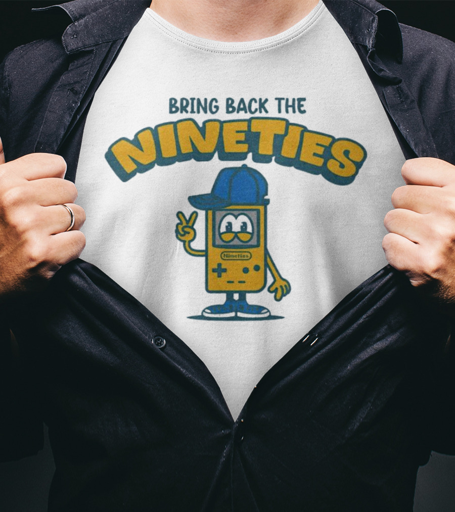 Bring Back The Nineties Nostalgia Cartoon Game Console With Cap T-Shirt