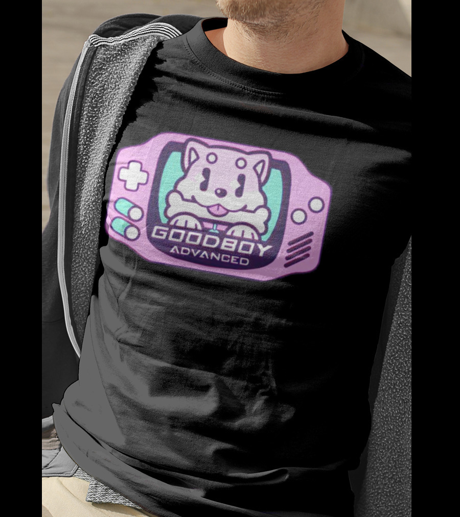 Goodboy Advanced Pastel Gaming Handheld Console Dog Character T-Shirt