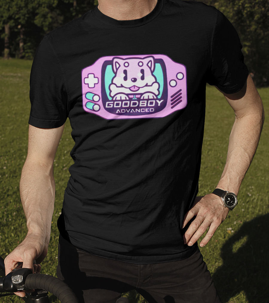 Goodboy Advanced Pastel Gaming Handheld Console Dog Character T-Shirt