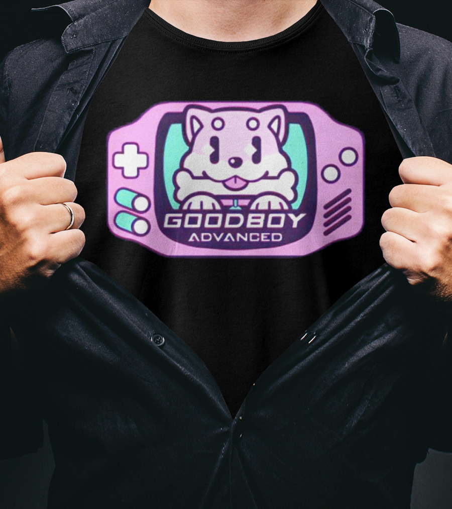 Goodboy Advanced Pastel Gaming Handheld Console Dog Character T-Shirt