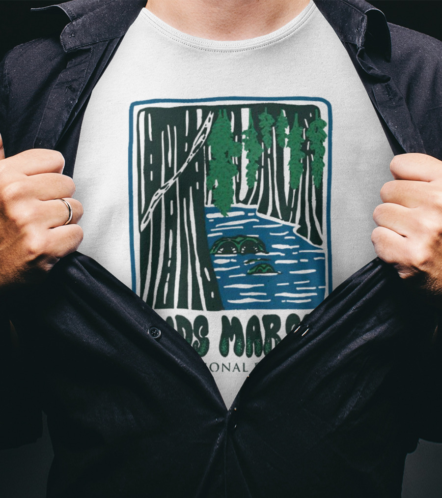 Mids Marsh National Park Forest River Scene T-Shirt