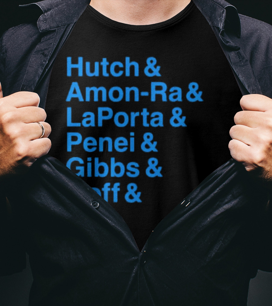 Hutch And Amon-ra And Laporta And Penei And Gibbs And Goff And Grit Detroit Lions NFL Players T-Shirt