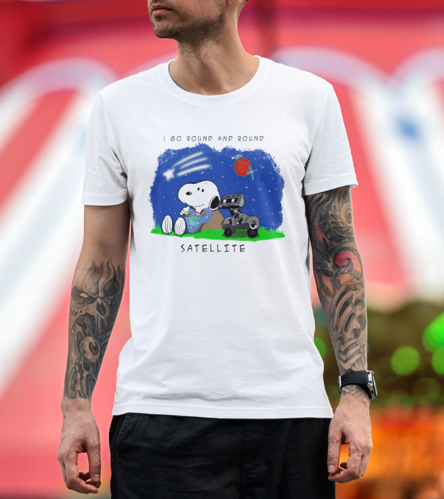 Snoopy I Go Round and Round Satellite Space Adventure T-Shirt