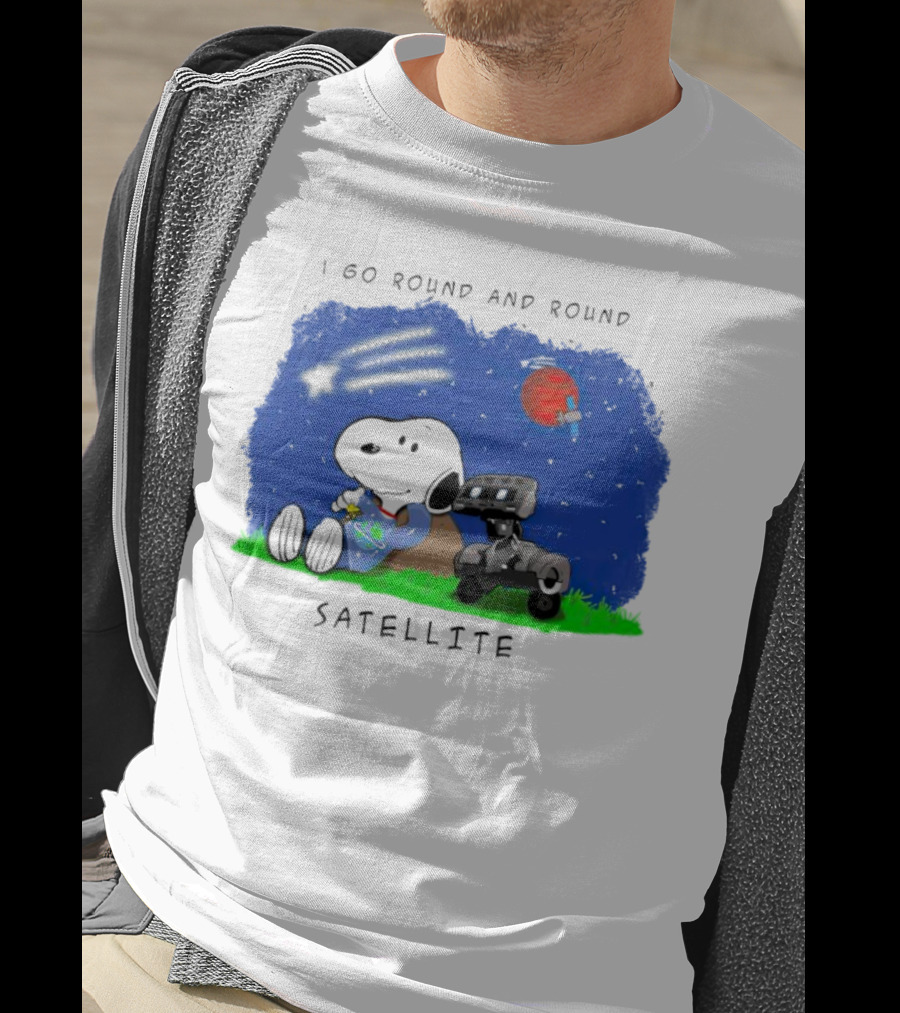 Snoopy I Go Round And Round Satellite Space Adventure T-Shirt
