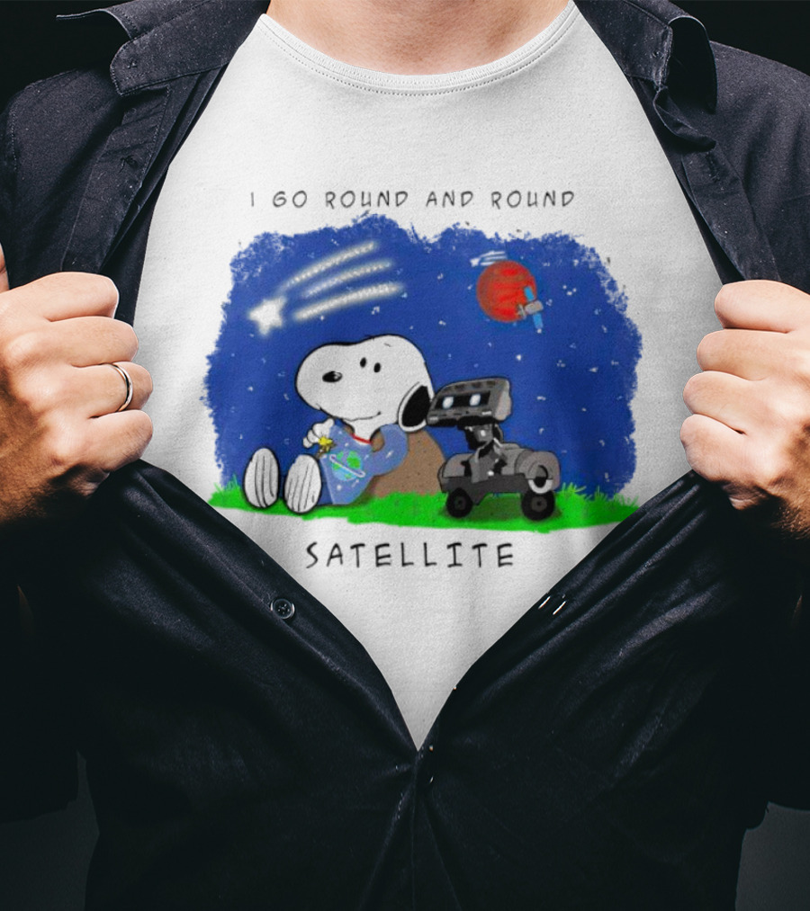 Snoopy I Go Round And Round Satellite Space Adventure T-Shirt