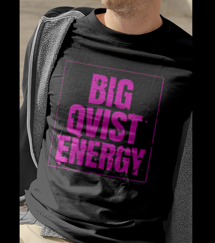 Big Qvist Energy Vibrant Bold Pink Block Letters T-Shirt