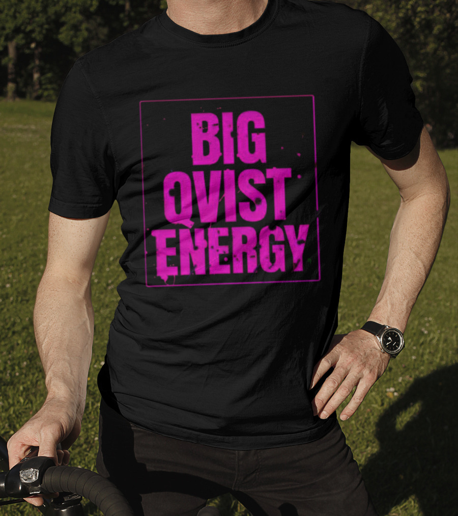 Big Qvist Energy Vibrant Bold Pink Block Letters T-Shirt