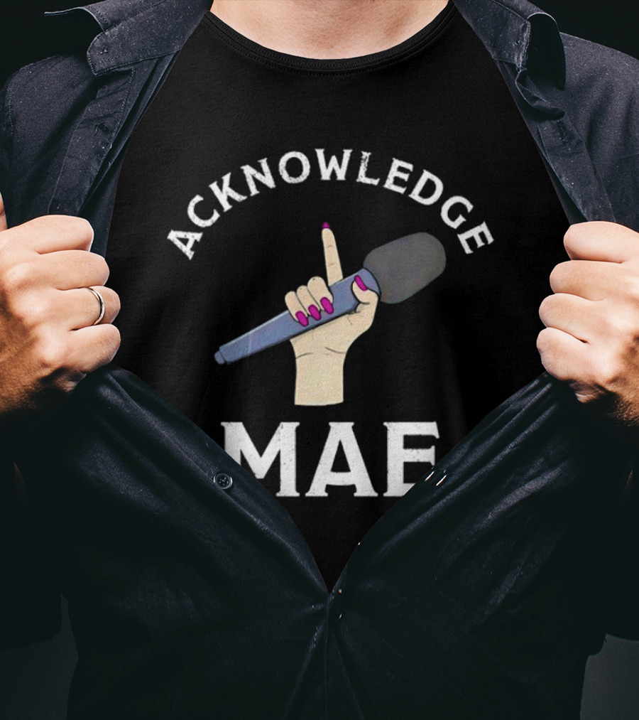 Acknowledge Mae Microphone Hand Gesture With Stars T-Shirt