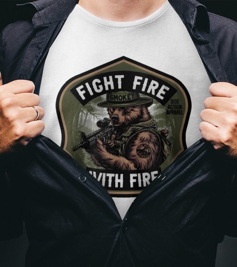 Fight Fire With Fire Smokey Side Action T-Shirt