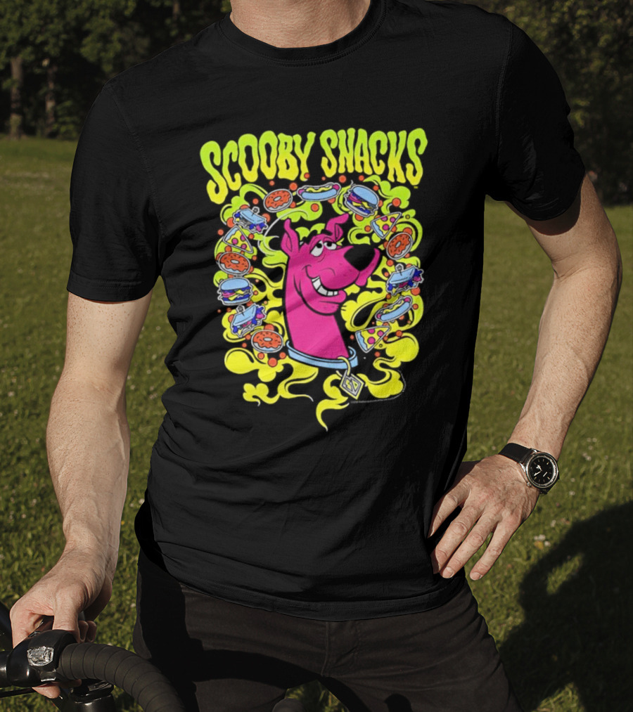 Scooby Snacks Scooby Doo Illustrated Neon Collage T-Shirt
