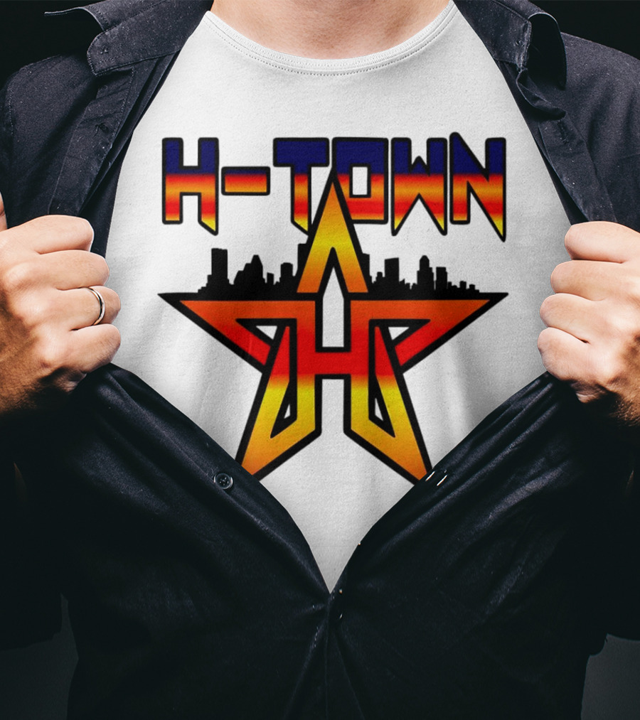 H-Town Skyline Star Houston Astros Baseball T-Shirt
