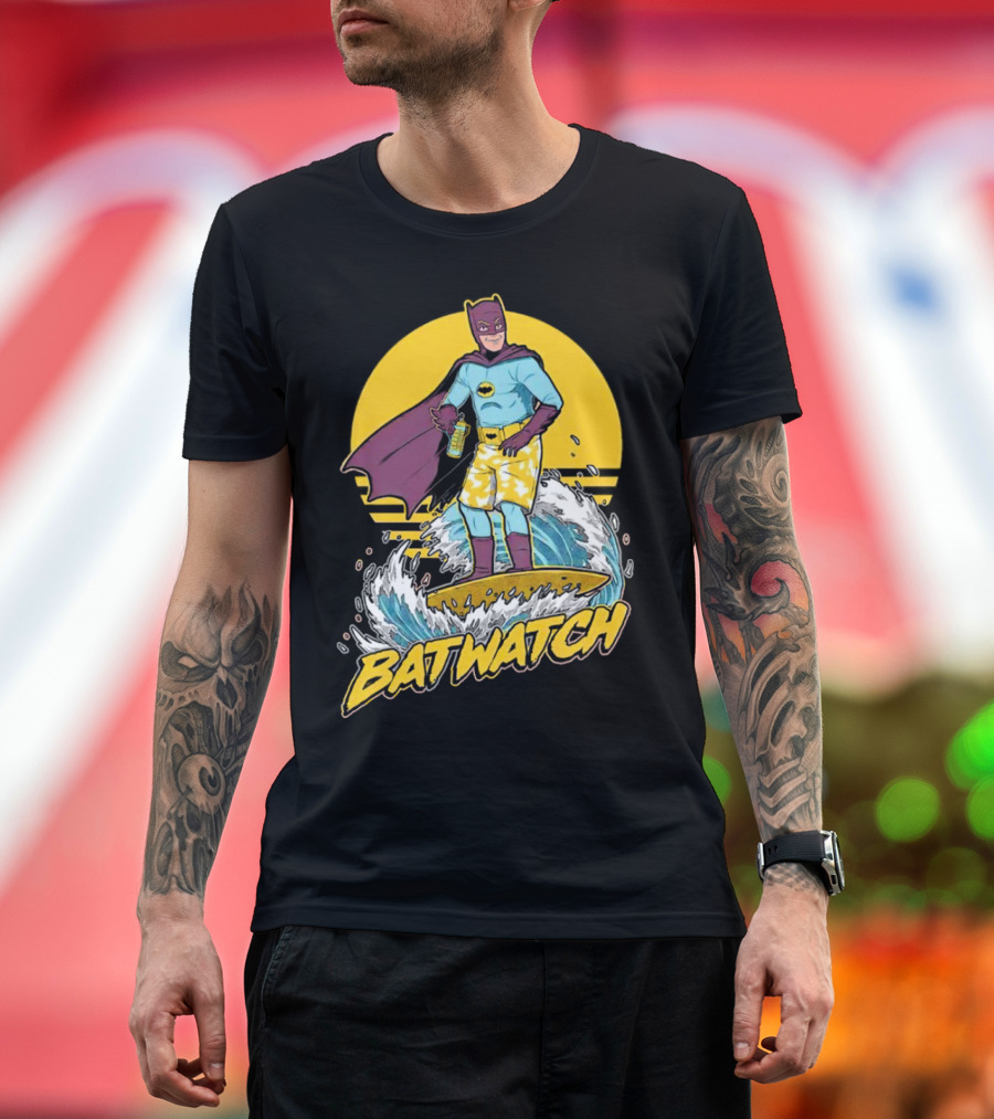 Batwatch Batman Surfing Bat Beach Summer T-Shirt