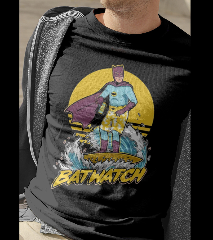 Batwatch Batman Surfing Bat Beach Summer T-Shirt