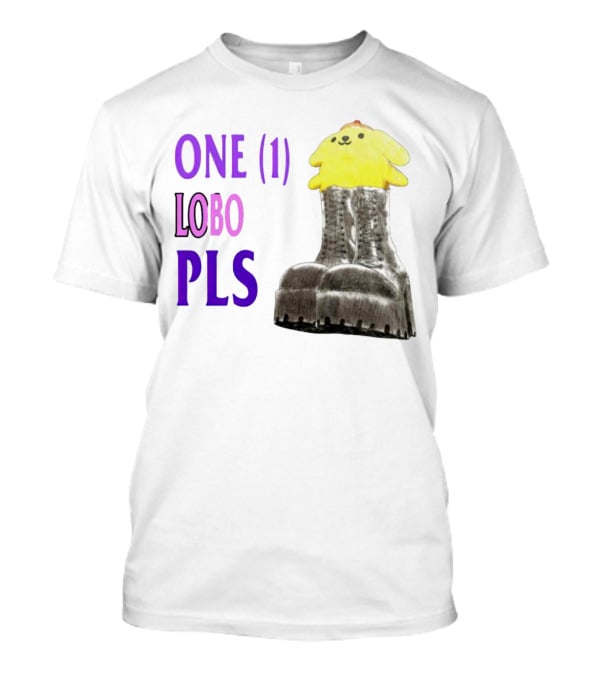 ONE LOBO PLS Yellow Character Black Boots T-Shirt