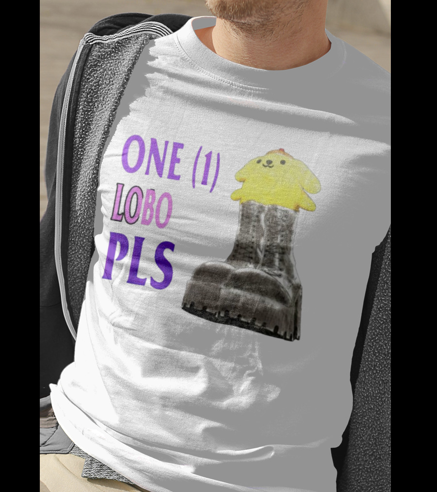 ONE LOBO PLS Yellow Character Black Boots T-Shirt