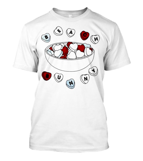 BEACH Bunny Heart Bowl With Red And Black Hearts T-Shirt