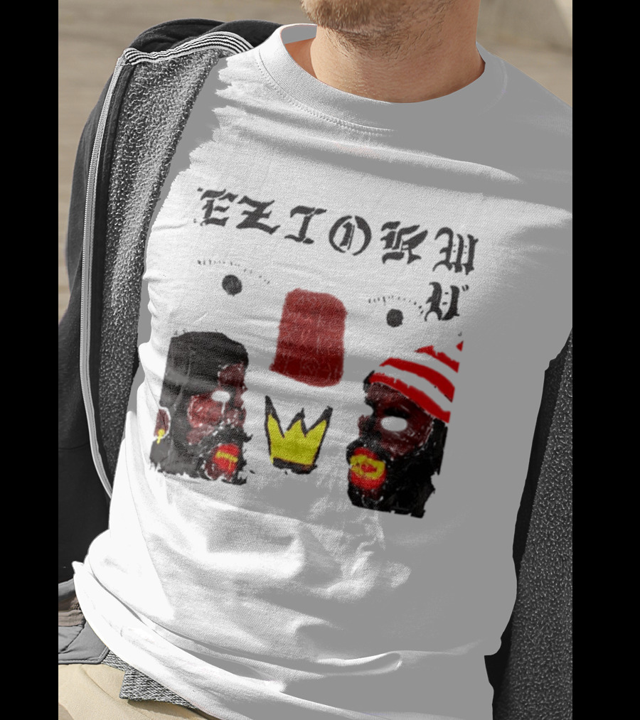 Eziokwu Mixtape Album Crowned Faces With Red Beanie And Glowing Accents T-Shirt