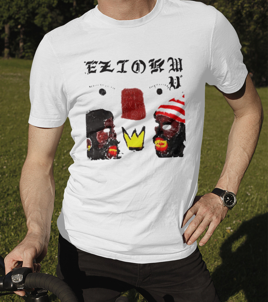 Eziokwu Mixtape Album Crowned Faces With Red Beanie And Glowing Accents T-Shirt