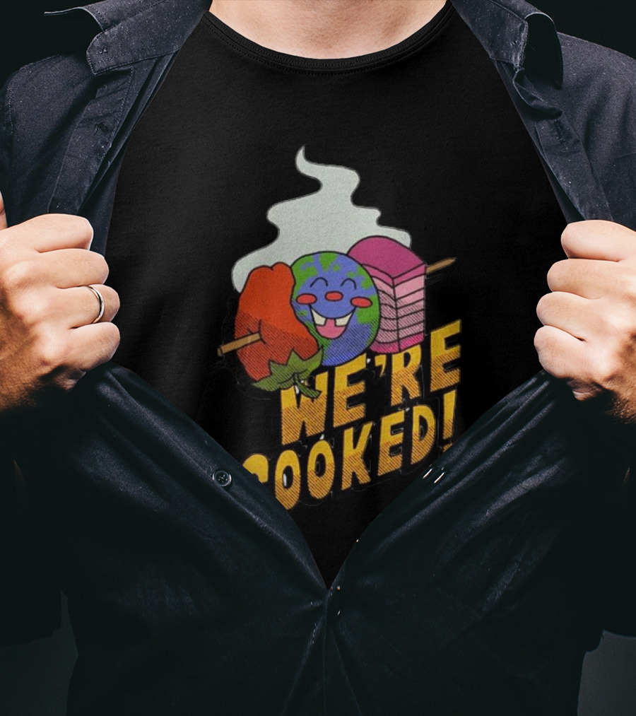 We're Cooked Earth Emoji BBQ T-Shirt