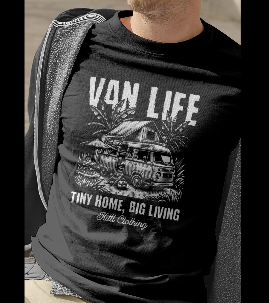 Van Life Tiny Home Big Living Kittl Clothing Vintage T-Shirt